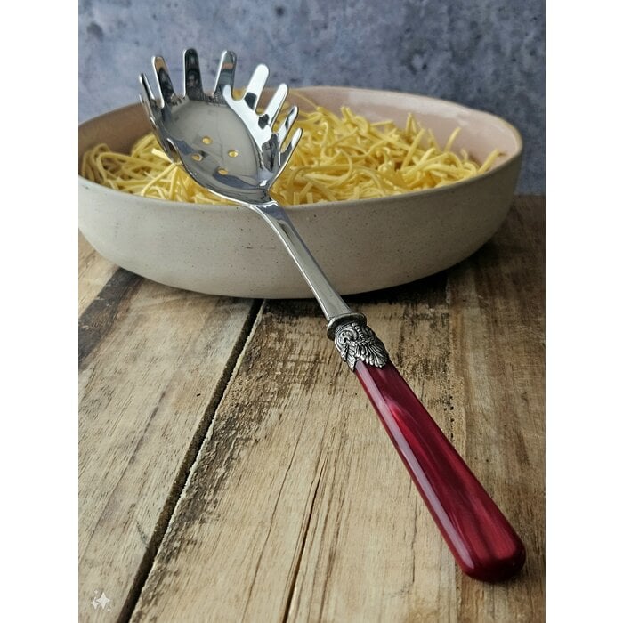 Pasta Besteckset, 3-teilig, Rot (perlmuttglanz)