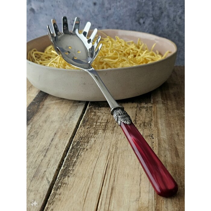 Pasta serving set, Red (mother-of-pearl)