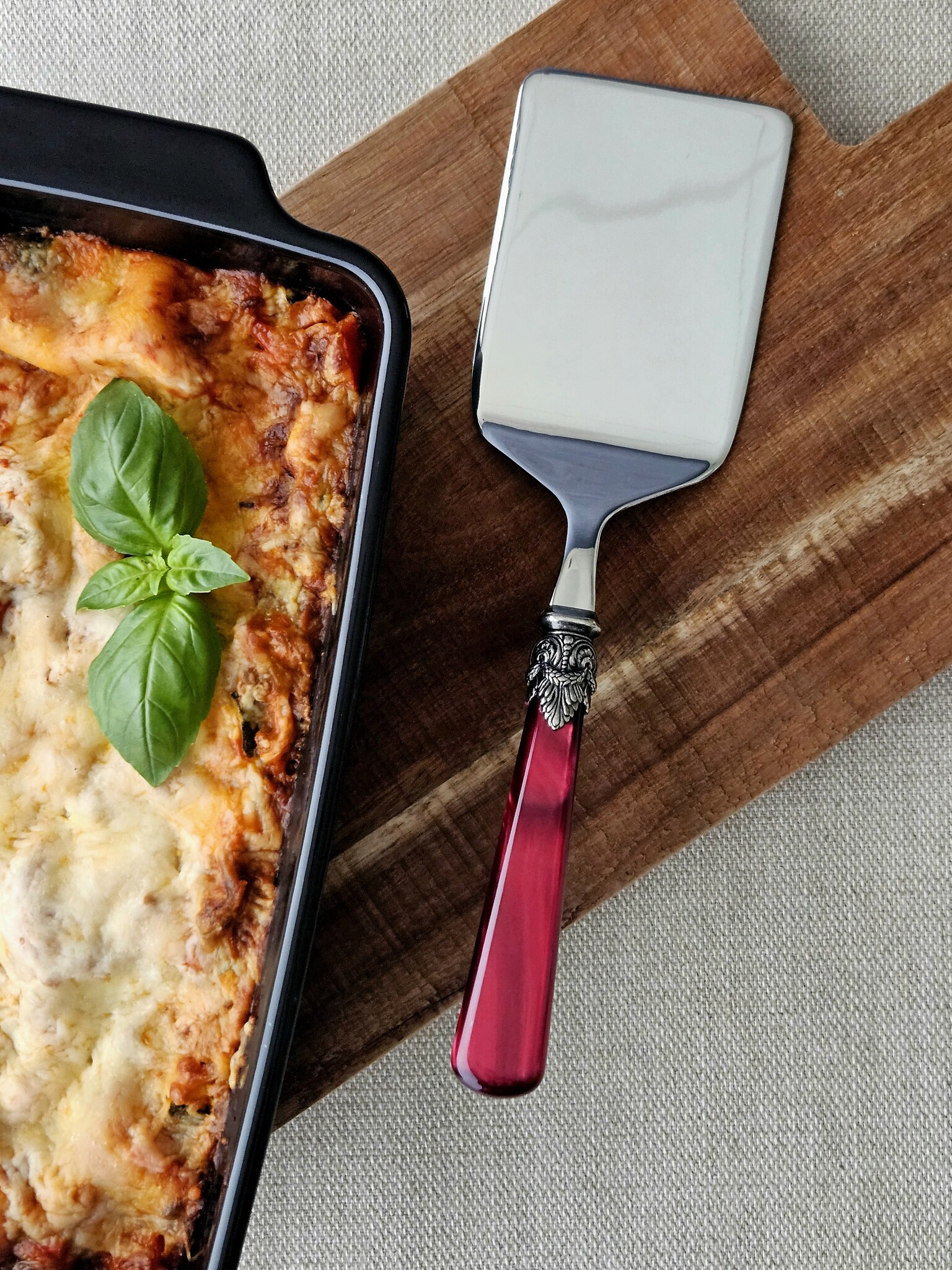 Pasta serving set, Red (mother-of-pearl)