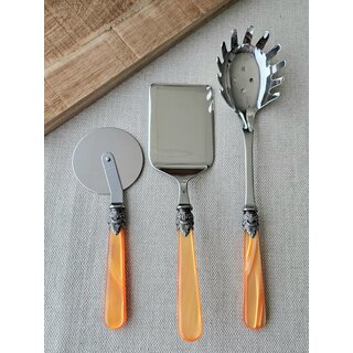 Pasta serving set, Orange (mother-of-pearl)
