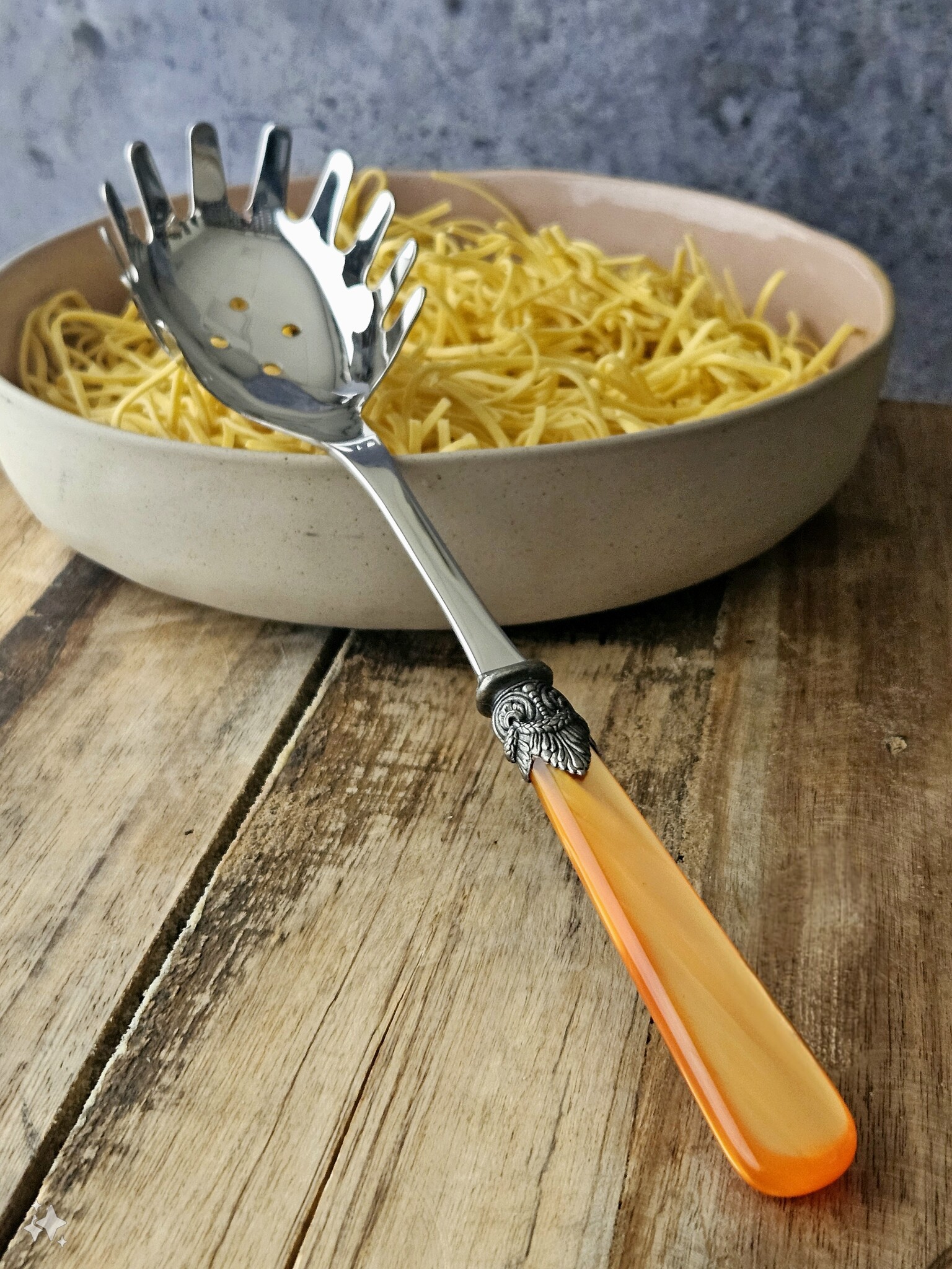 Pasta serving set, Orange (mother-of-pearl)