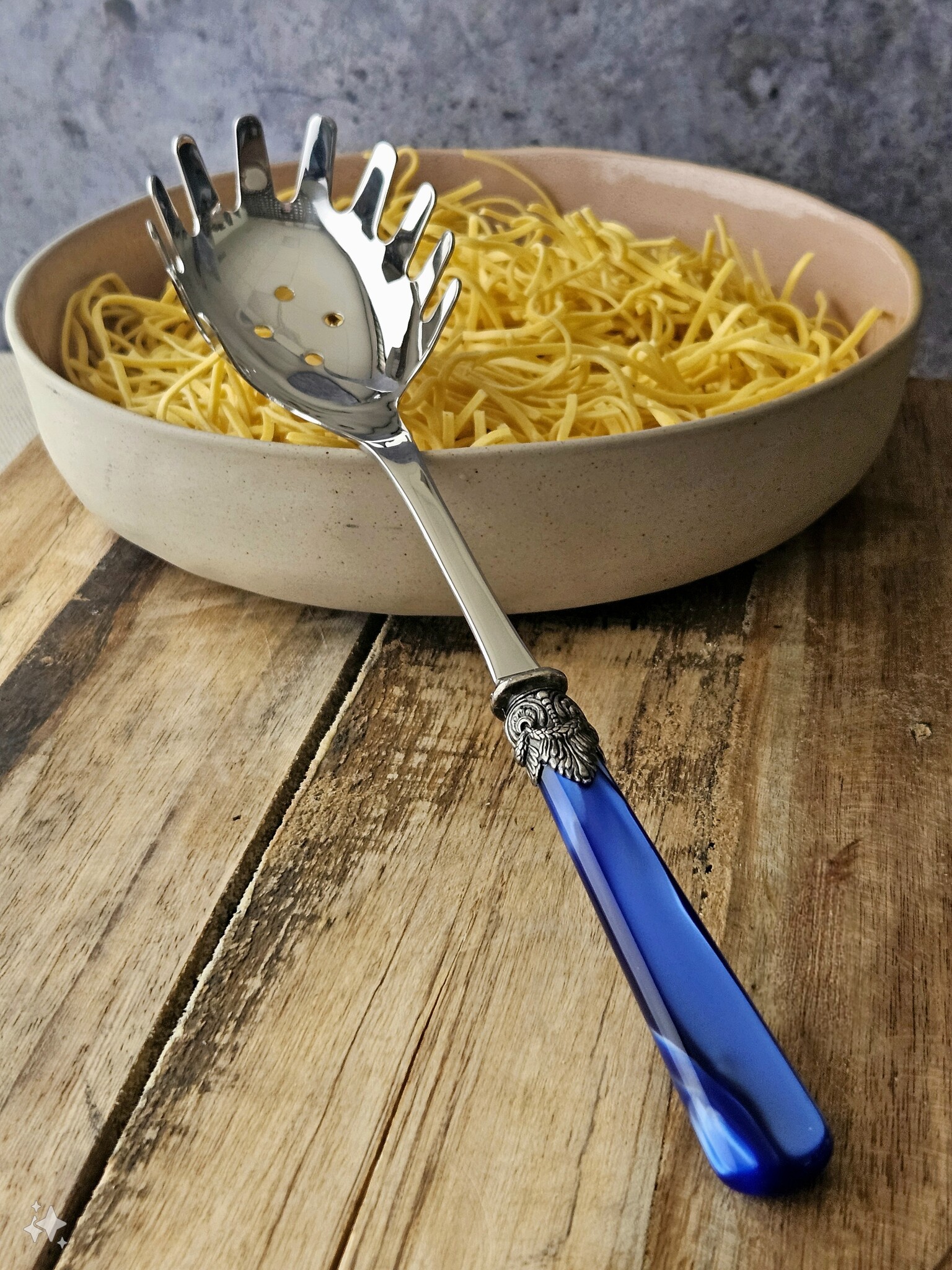 Juego de servicio para pasta, Azul (brillo nácar)