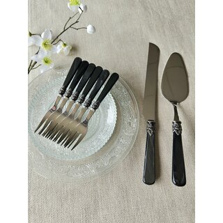 Juego de servicio para pastel, Negro (nácar)