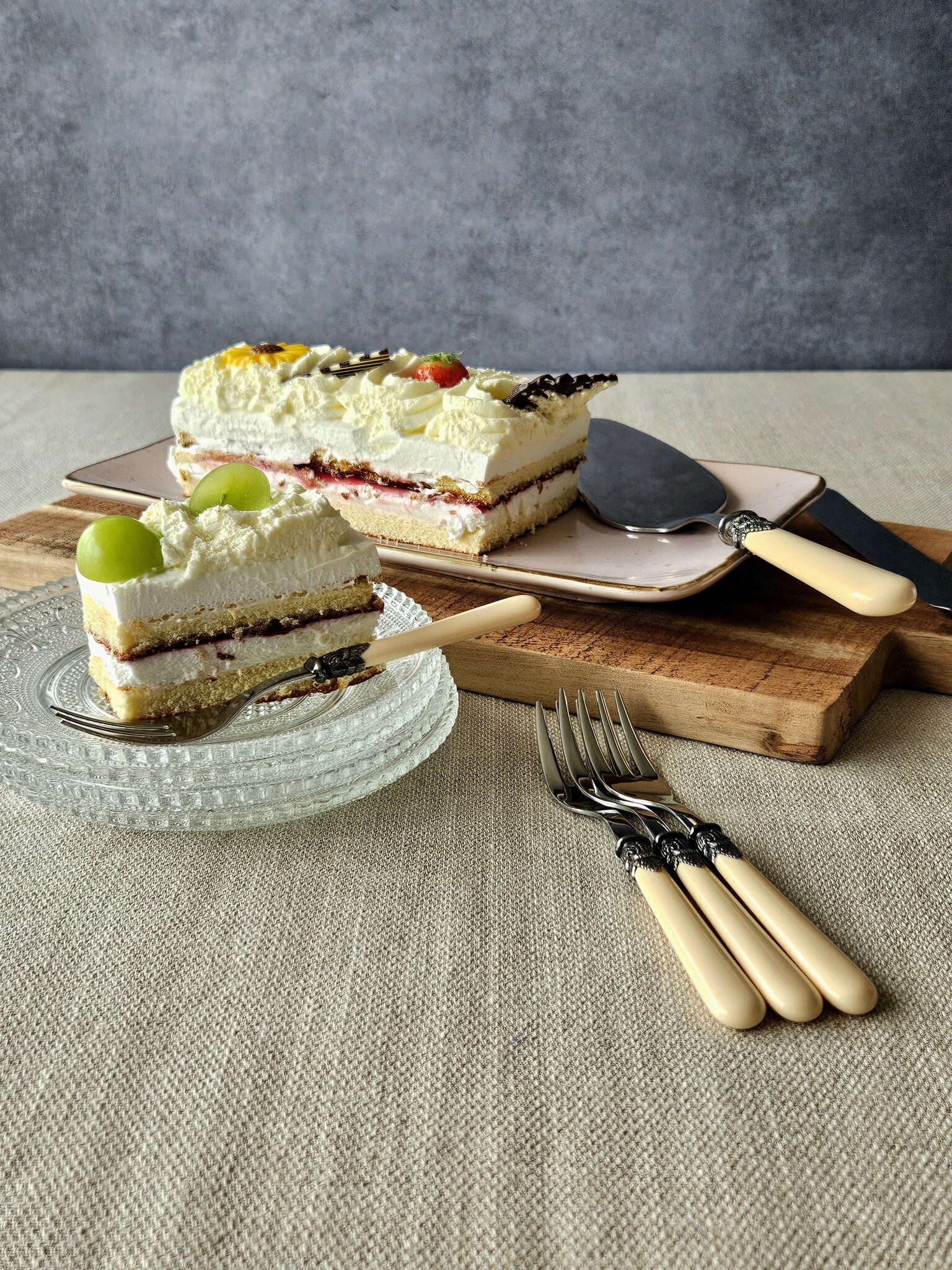 8-teiliges Tortenbesteckset, Elfenbein (matt) EME Napoleon