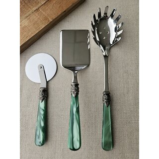 Pasta serving set, Green (mother-of-pearl)