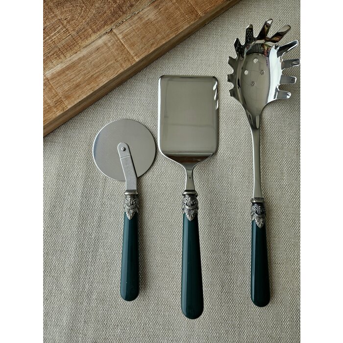 Pasta Besteckset, 3-teilig, Grün (einfarbig)