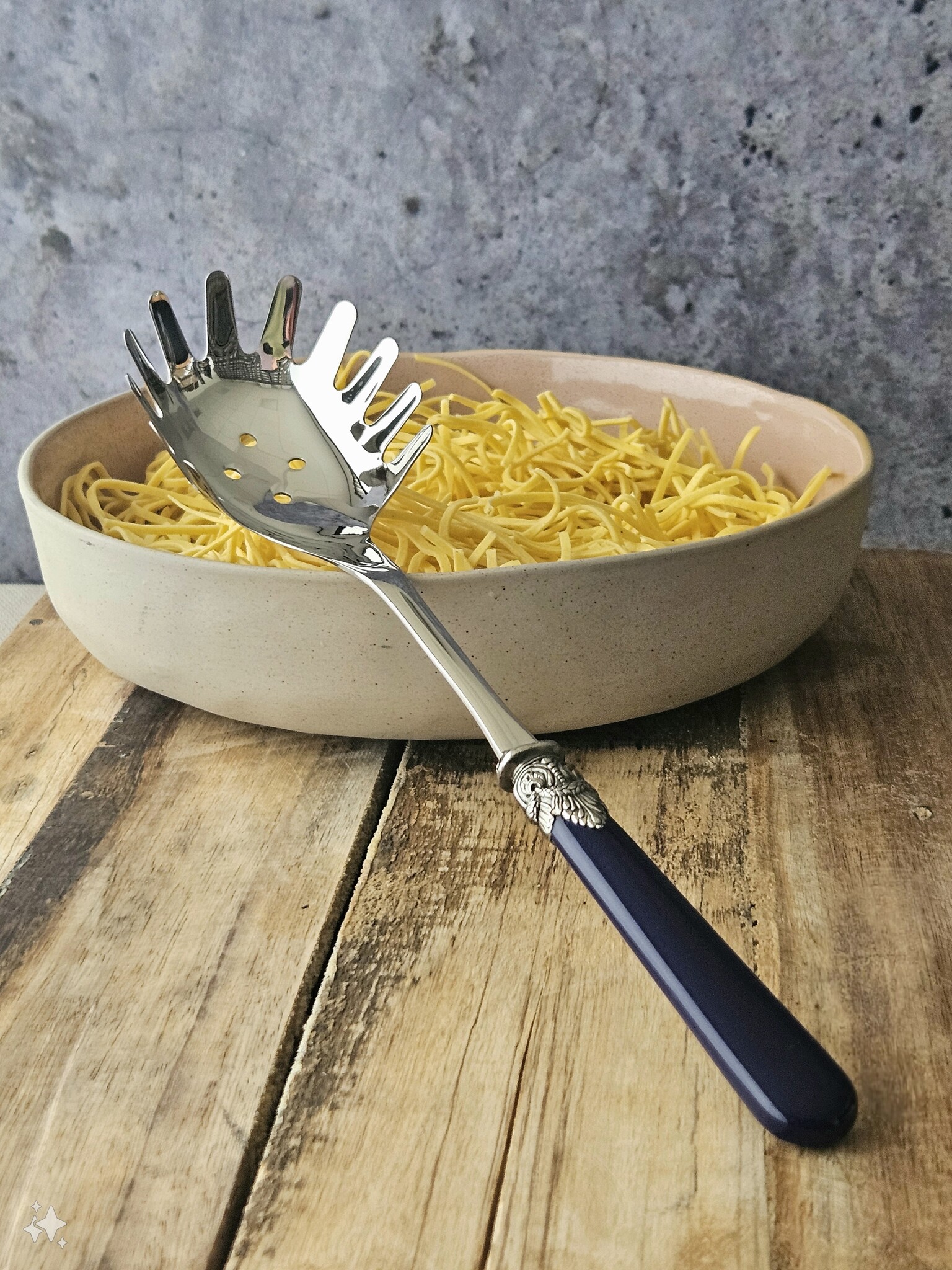 Ensemble de service à pâtes, Bleu (mat)