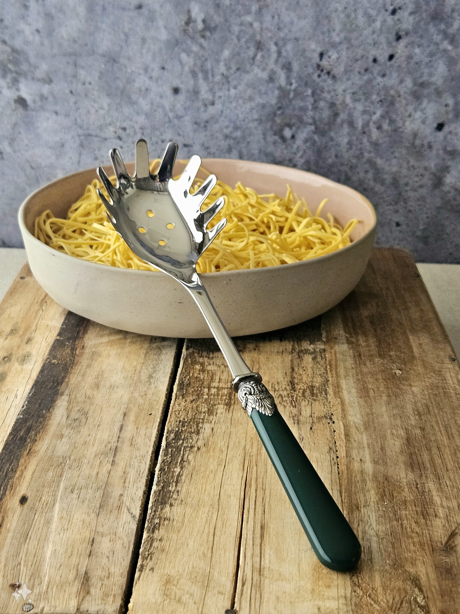 3-teiliges Pastabesteckset, Grün (matt)