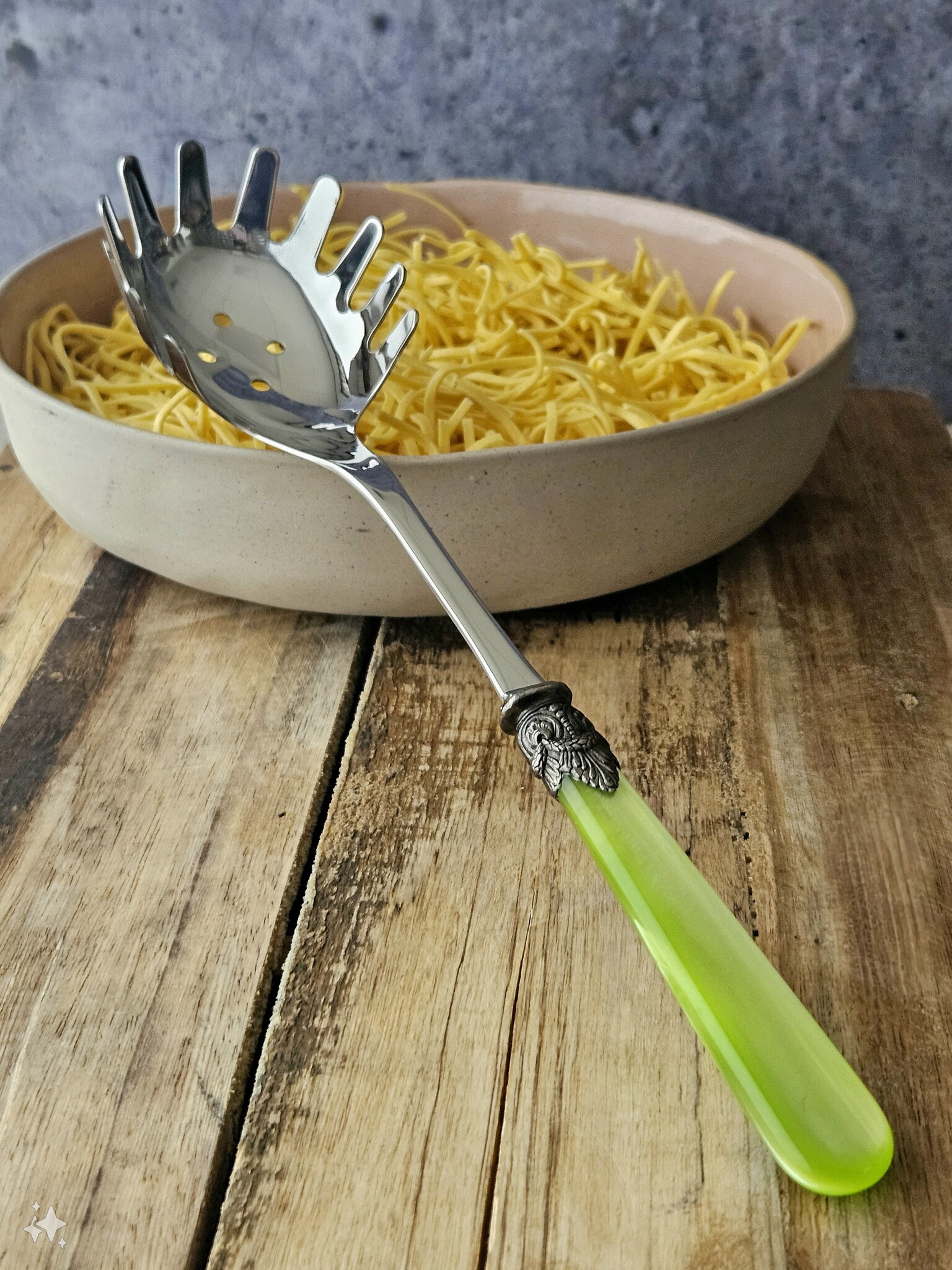 Ensemble de service à pâtes, Vert Clair (éclat nacré)