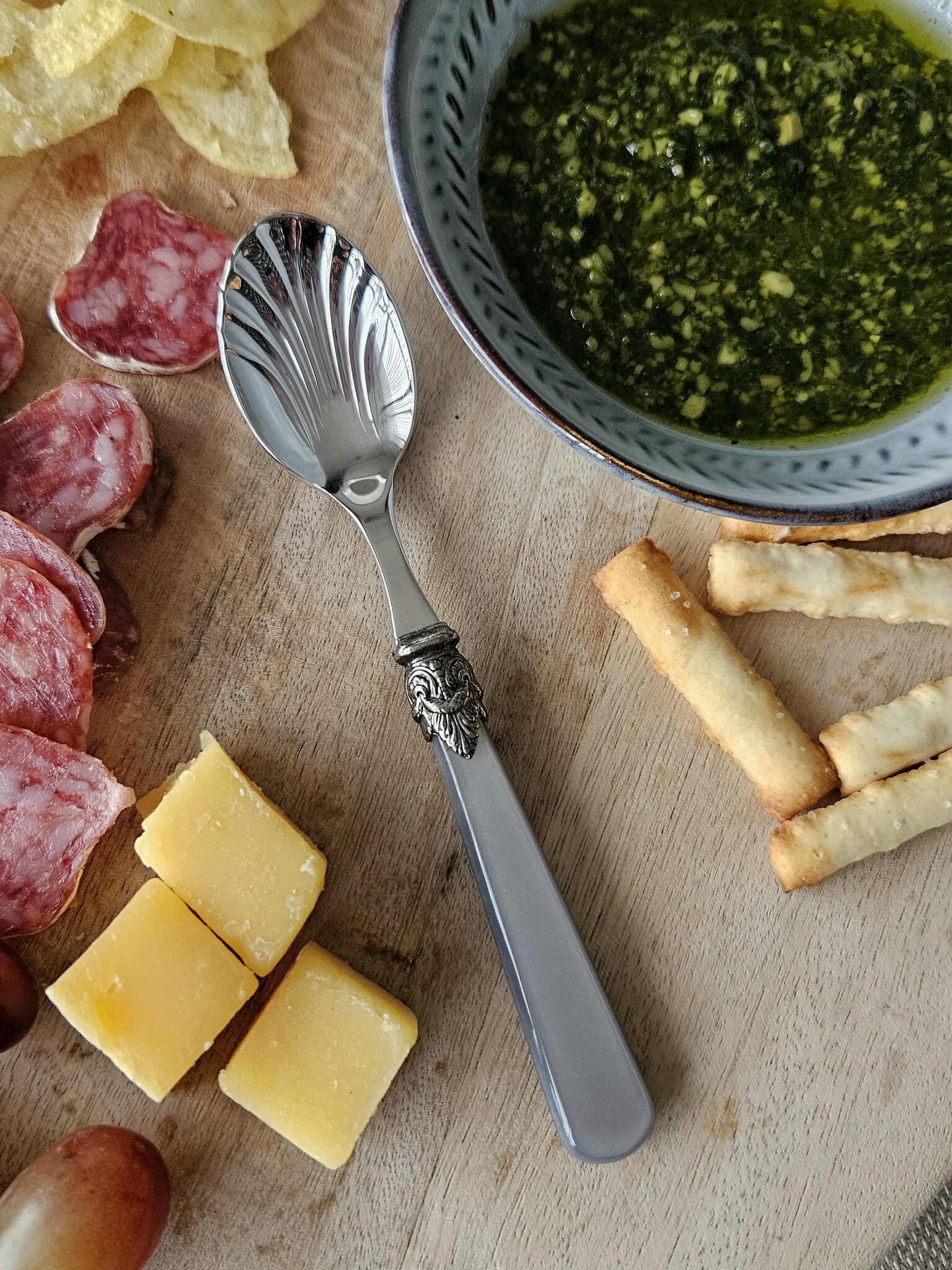 Ensemble de couverts à tapas, Gris (éclat nacré)