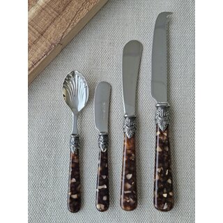 Ensemble de couverts à tapas, Brun (motif tortue)