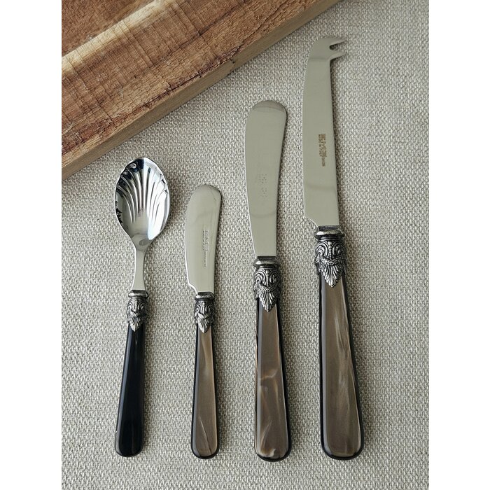 Tapasbesteckset, 4-teilig, Braun (perlmuttglanz)