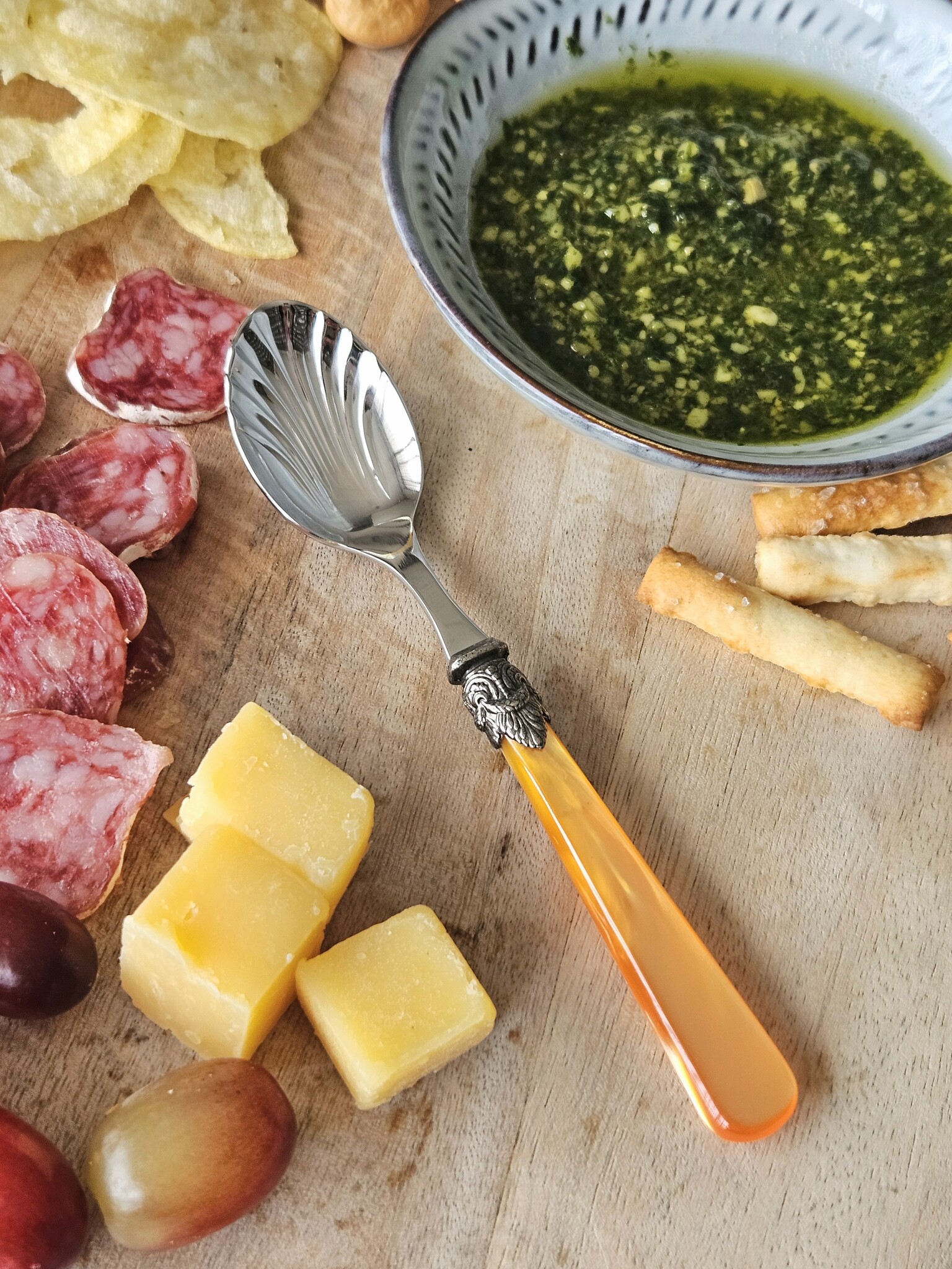 Juego de cubiertos para tapas, Naranja (brillo nácar)