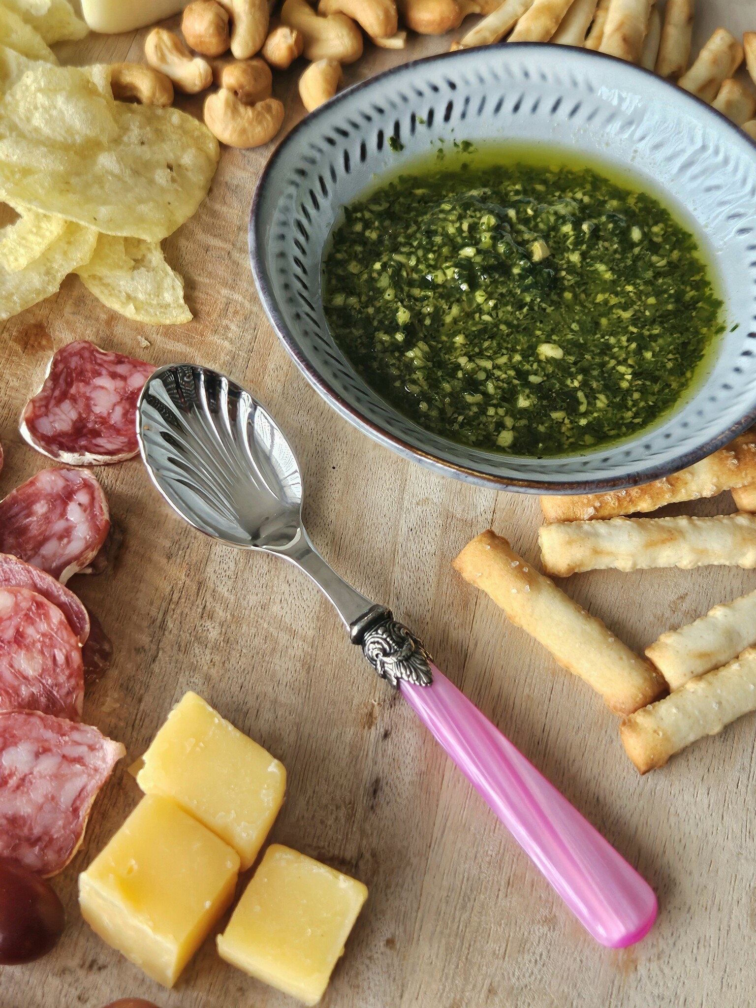 Tapasbesteckset, 4-teilig, Fuchsia (perlmuttglanz)