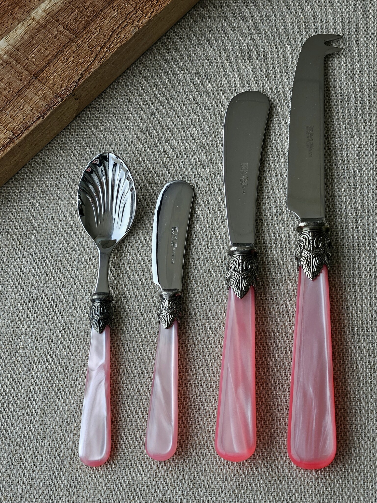 Tapas Besteckset, 4-teilig, Rosa (perlmutt)