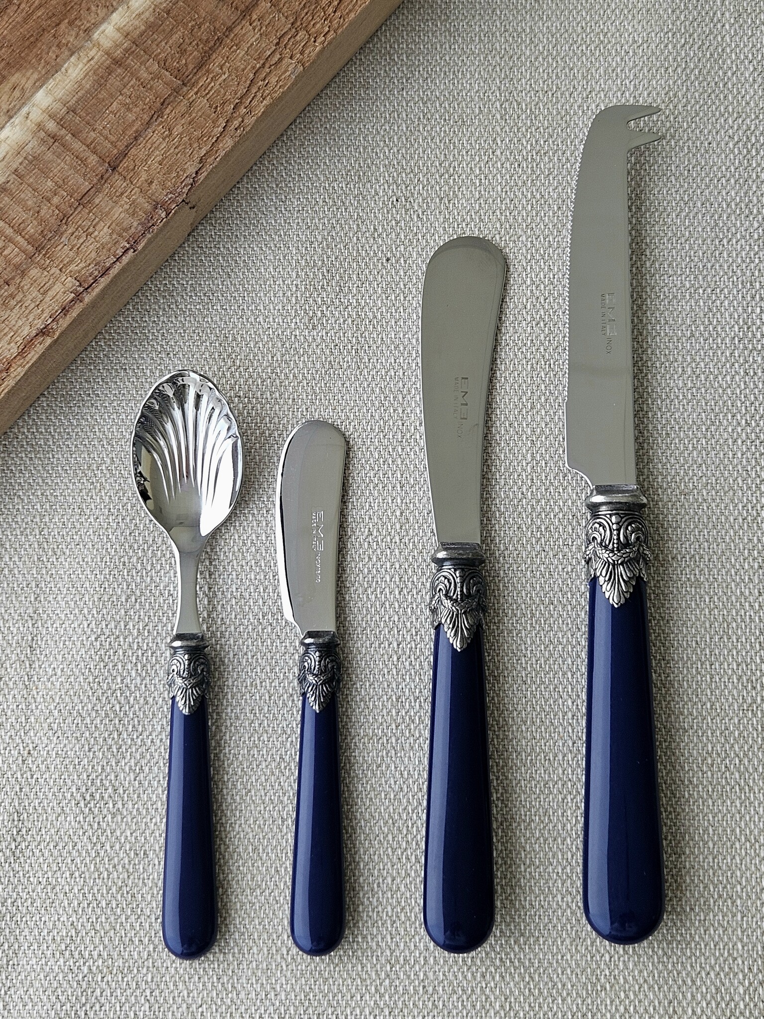 Tapas Besteckset, 4-teilig, Blau (matt)