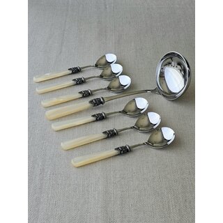 Ensemble de Couverts à Soupe , Ivoire (éclat nacré)