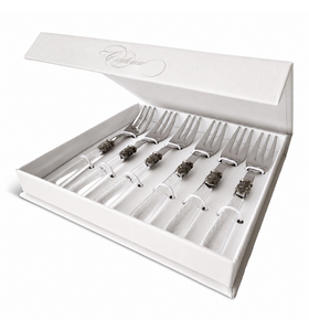 6-piece cake fork gift set, transparent