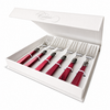 Cake forks gift set,  6-piece, red (mother-of-pearl), EME Napoleon