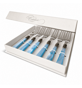 Coffret fourchettes à gâteau, bleu (nacré) - Copy