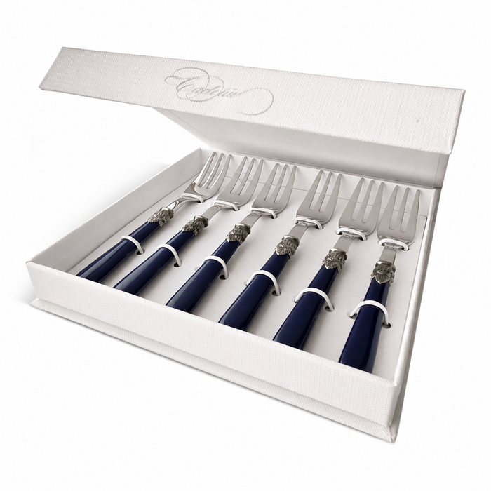Kuchengabeln Geschenkset, blau (matt), 6-teilig, EME Napoleon