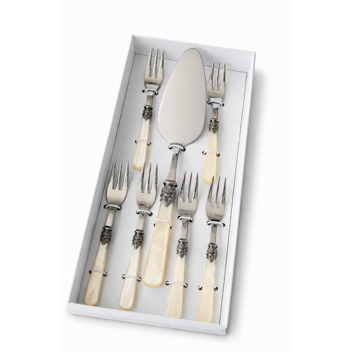 Torten-Geschenkset, Elfenbein (Perlmutt) 7-teilig, EME Napoleon