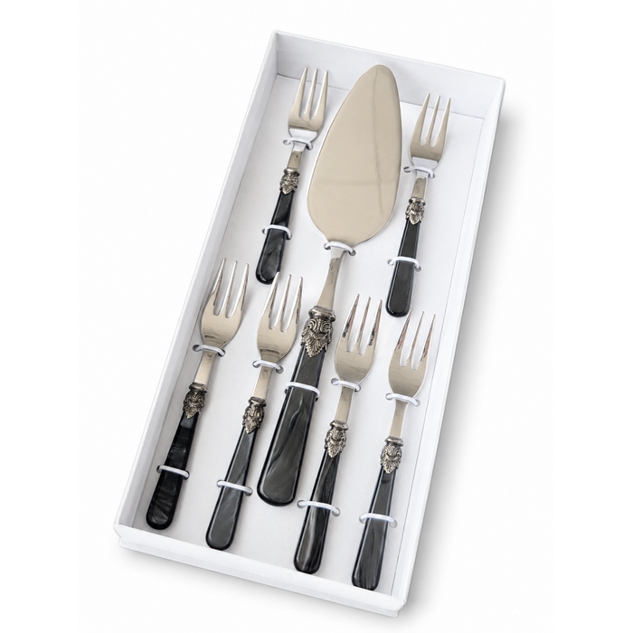 Torten-Geschenkset, schwarz (Perlmutt) 7-teilig, EME Napoleon