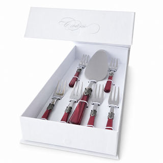 Cake gift set, red (mother-of-pearl)