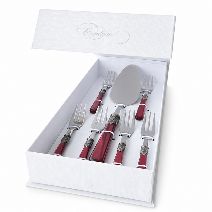Coffret cadeau gâteau, rouge (nacré) 7 pièces, EME Napoleon