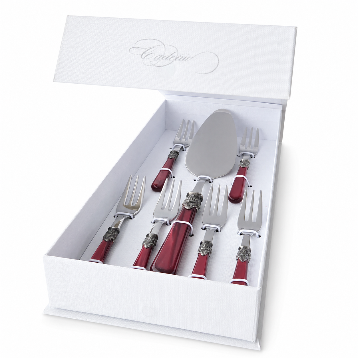 Coffret cadeau gâteau, rouge (nacré) 7 pièces, EME Napoleon