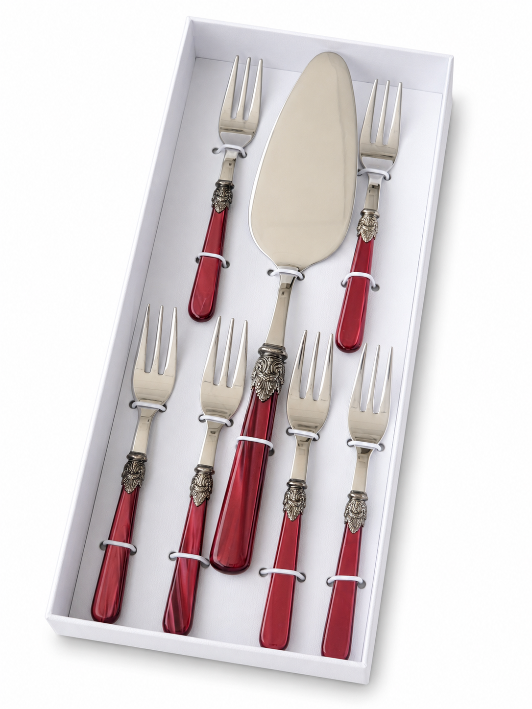 Taart cadeauset, rood (parelmoer) 7-delig,  EME Napoleon