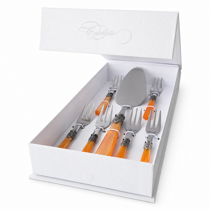 Taart cadeauset, oranje (parelmoer) 7-delig,  EME Napoleon
