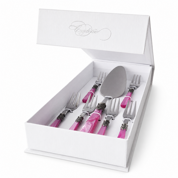 Torten-Geschenkset, fuchsia (Perlmutt) 7-teilig, EME Napoleon