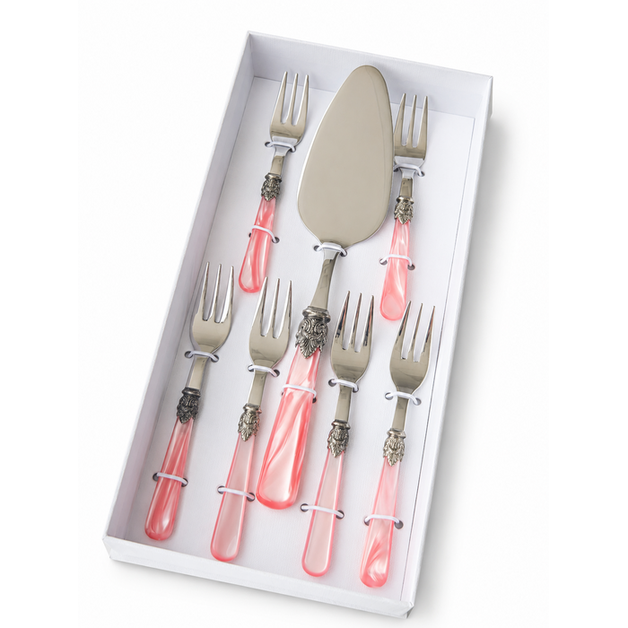 Taart cadeauset, roze (parelmoer) 7-delig,  EME Napoleon