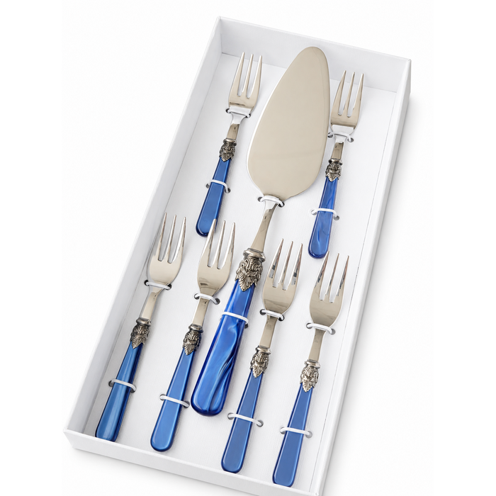 Taart cadeauset, blauw (parelmoer) 7-delig,  EME Napoleon