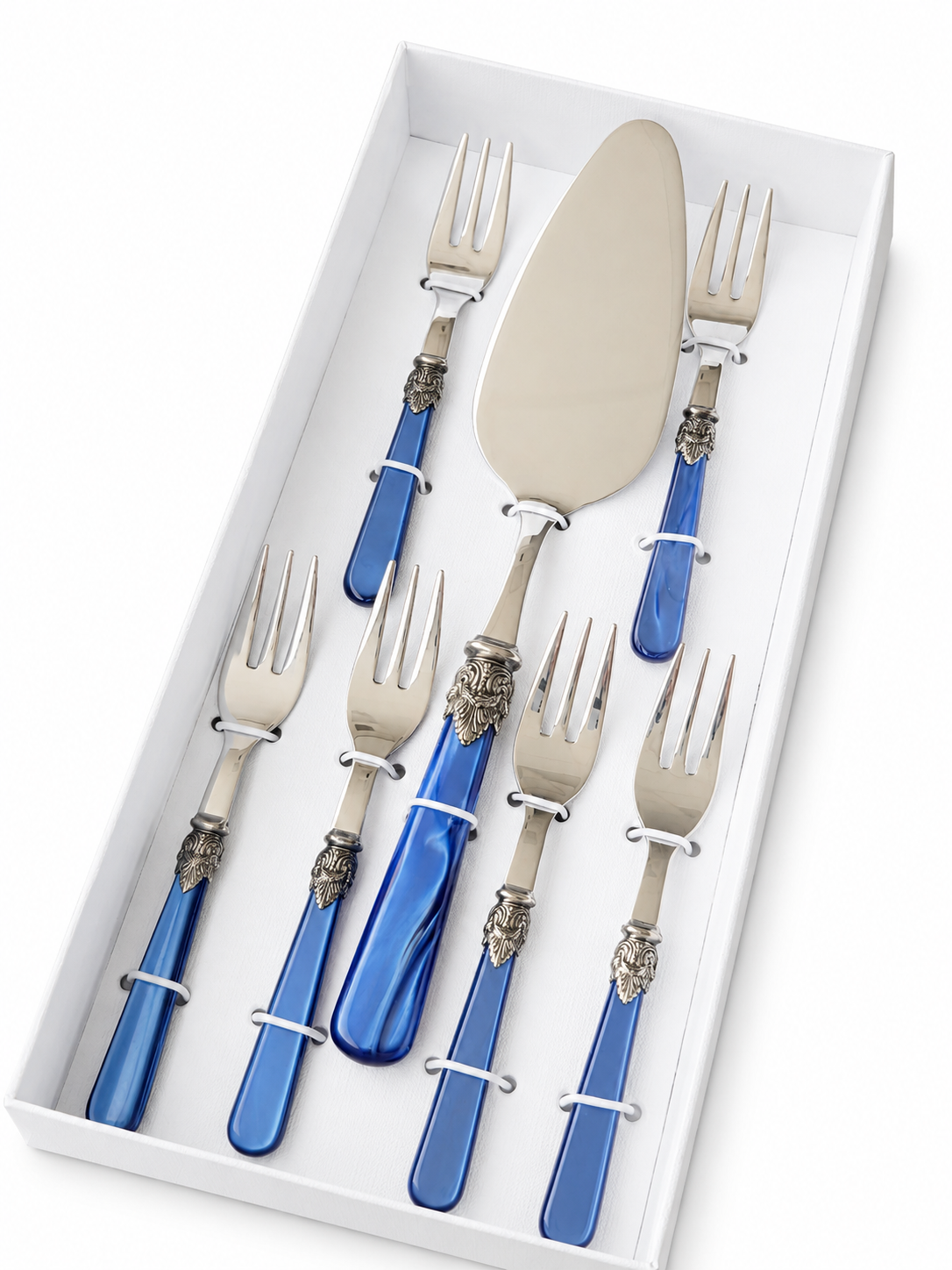 Torten-Geschenkset, blau (Perlmutt) 7-teilig, EME Napoleon