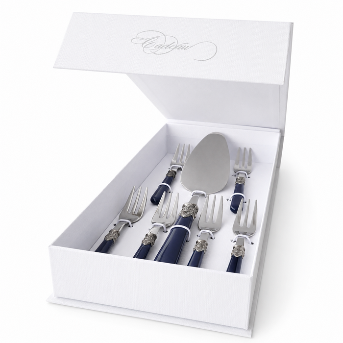 Taart cadeauset, blauw (mat) 7-delig,  EME Napoleon