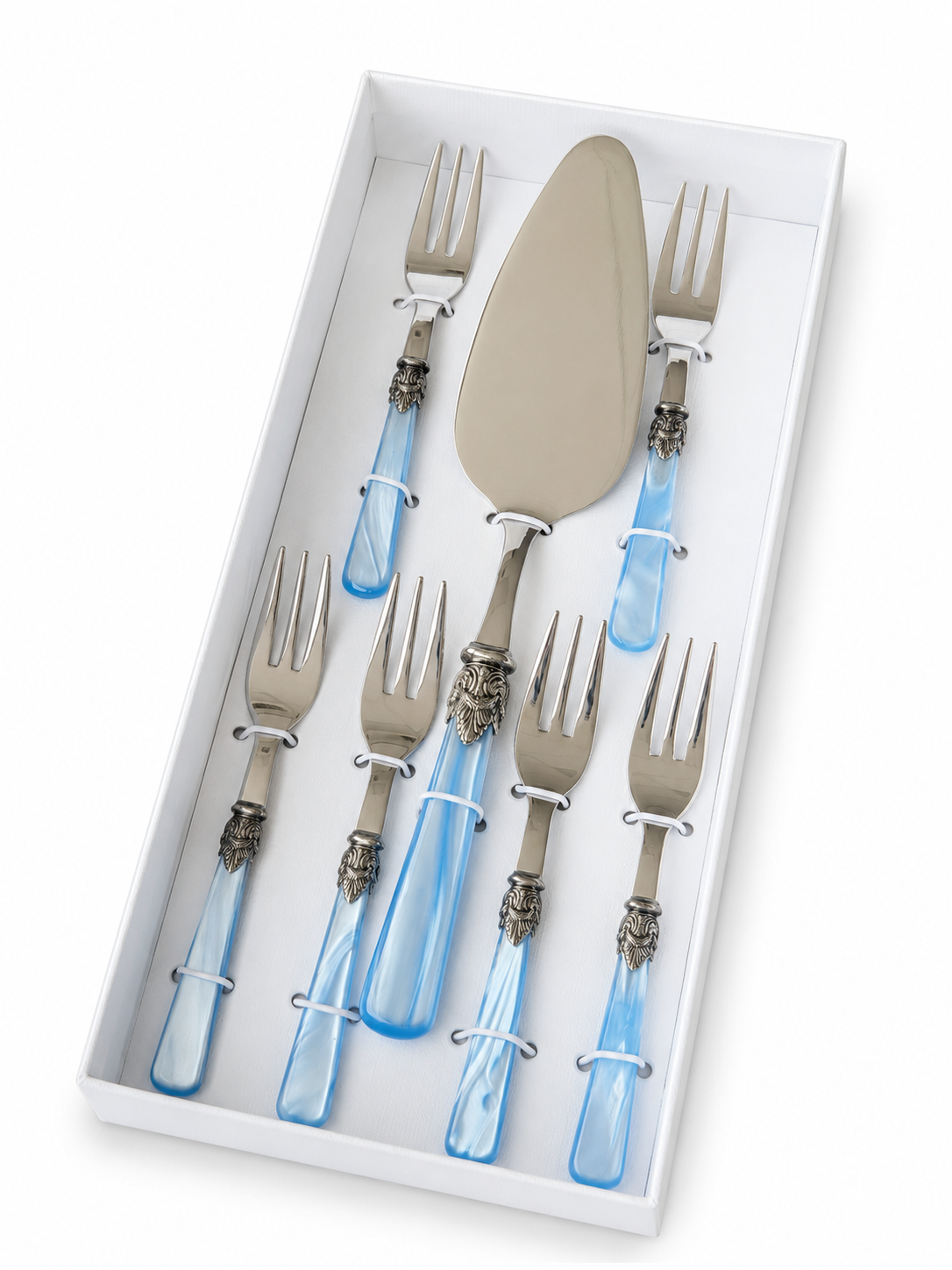 Set de regalo para tarta, azul claro (nácar) 7 piezas, EME Napoleon