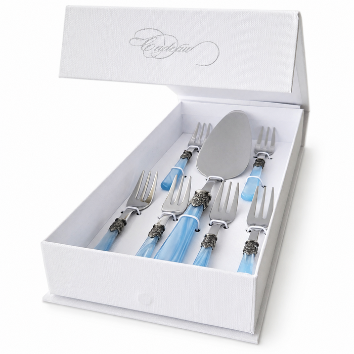 Coffret cadeau gâteau,  bleu clair (nacré) 7 pièces, EME Napoleon