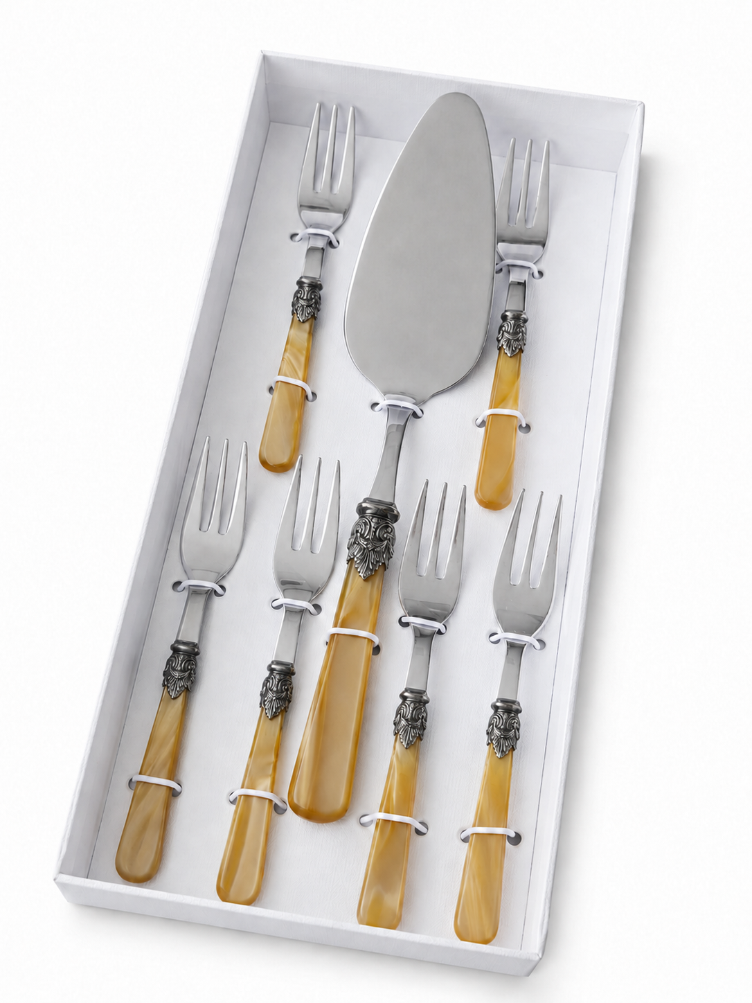 Taart cadeauset, honing (parelmoer) 7-delig,  EME Napoleon