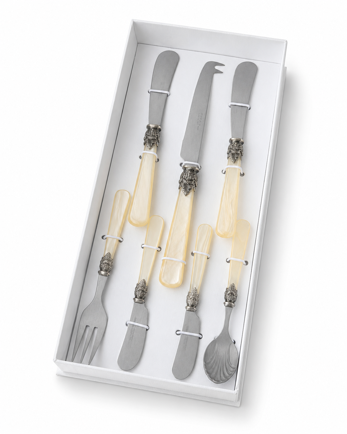 Coffret cadeau tapas ivoire (nacré) 7 pièces, EME Napoleon