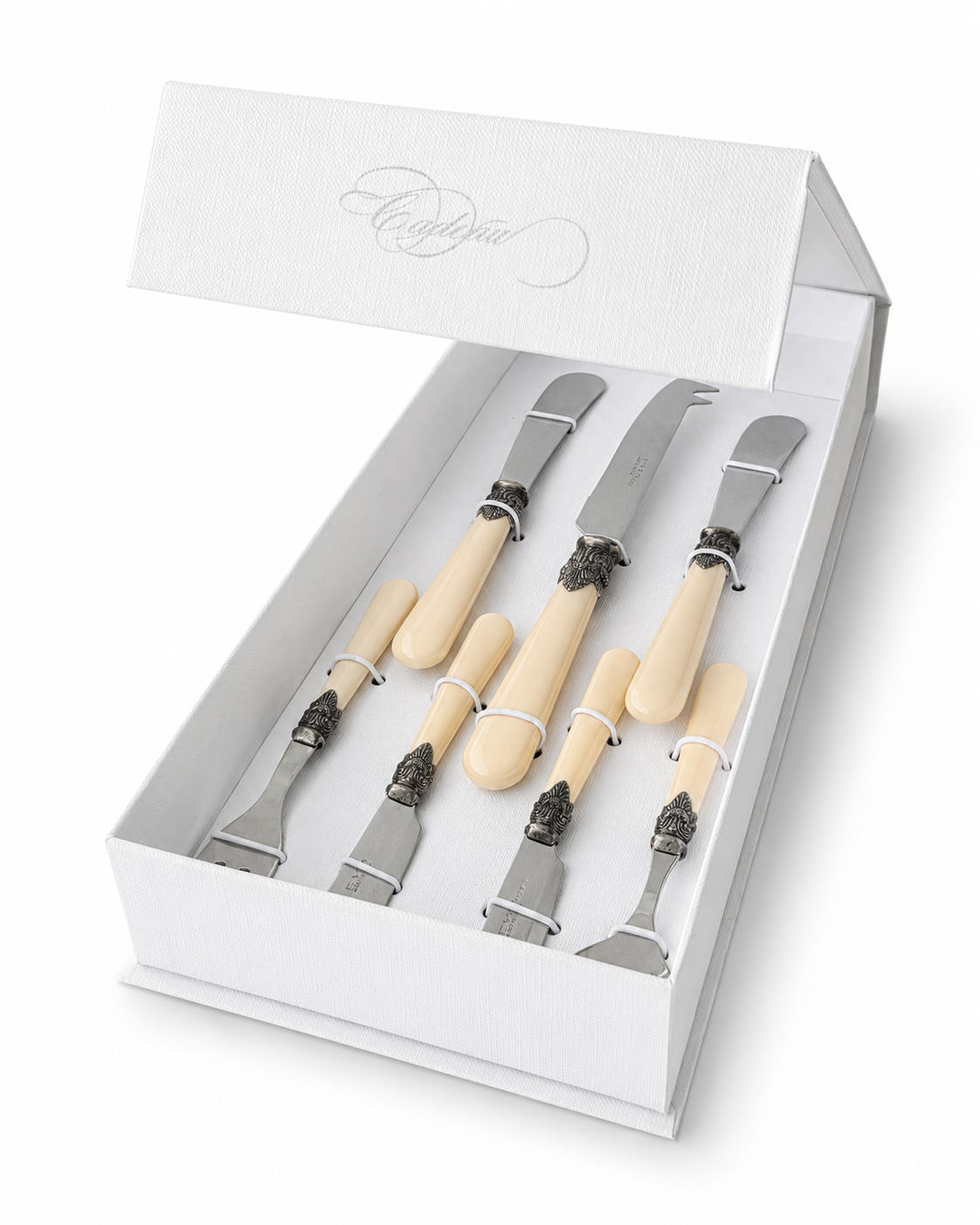 Coffret cadeau tapas ivoire (mat) 7 pièces, EME Napoleon