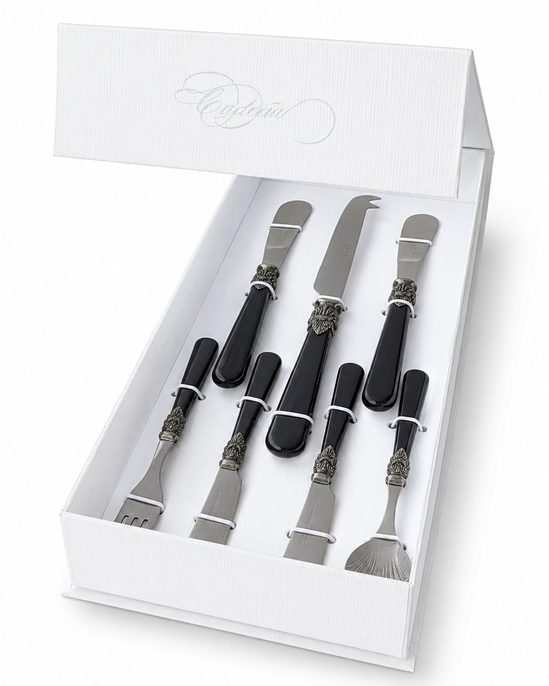 Tapas Geschenkset schwarz (Perlmutt) 7-teilig, EME Napoleon
