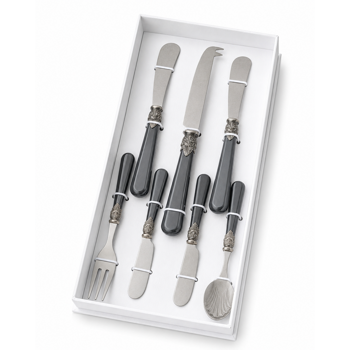 Coffret cadeau tapas noir (nacré) 7 pièces, EME Napoleon