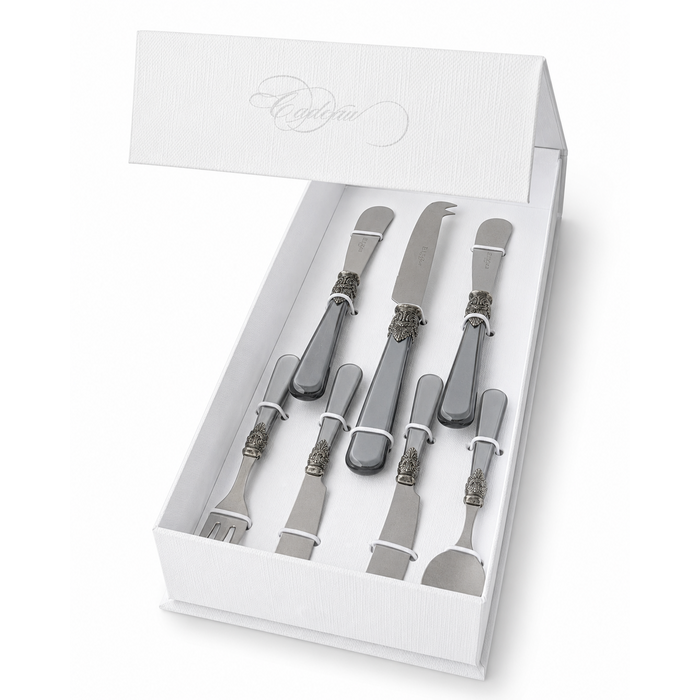 Coffret cadeau tapas gris (nacré) 7 pièces, EME Napoleon