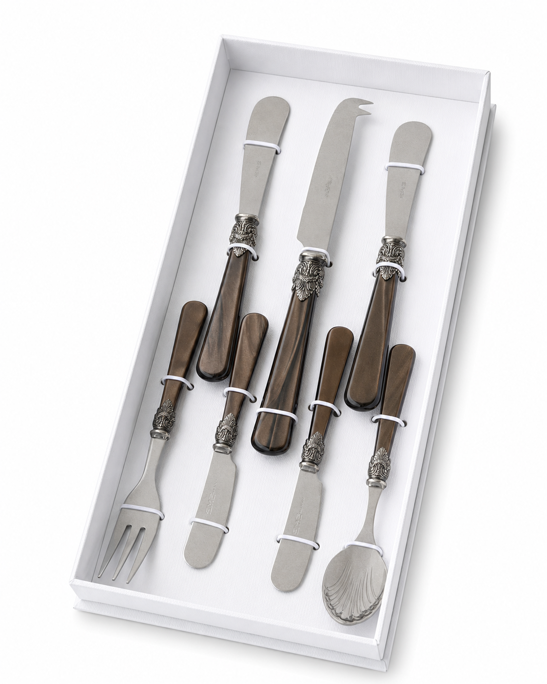 Tapas Gift Set brown (Mother-of-Pearl) 7-piece, EME Napoleon