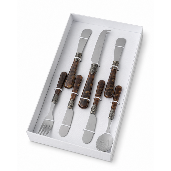 Tapas Geschenkset braun (schildpatt) 7-teilig, EME Napoleon