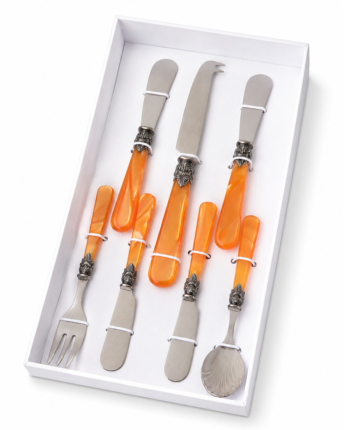 Set de regalo para tapas naranja (nácar) 7 piezas, EME Napoleon