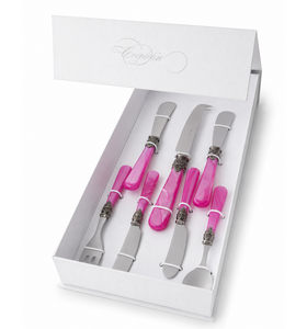 7-piece tapas gift set, fuchsia (mother-of-pearl)