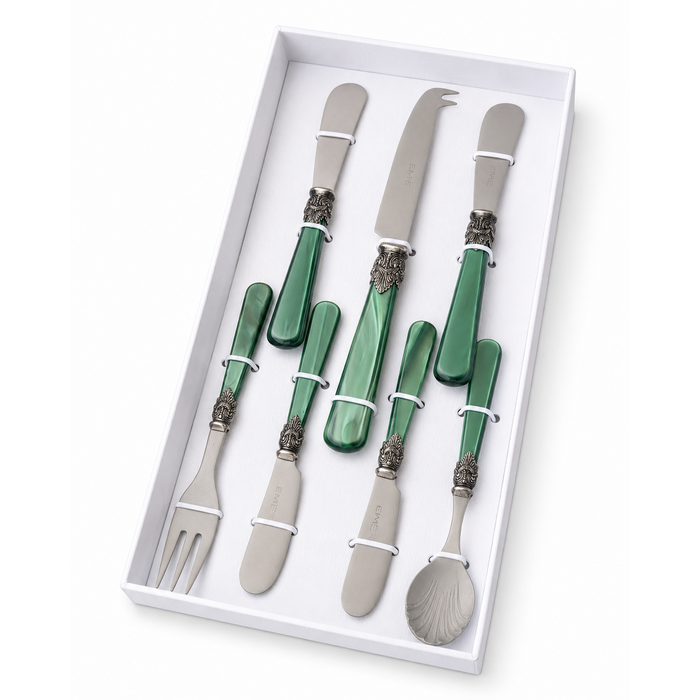 Coffret cadeau tapas vert (nacré) 7 pièces, EME Napoleon